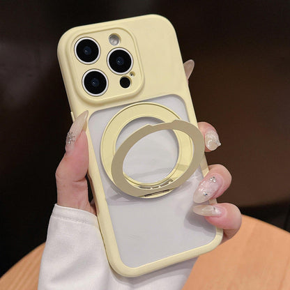 For iPhone 12 Pro Max Dopamine Rotation Pivot Holder Phone Case - Yellow - EDA009814715A