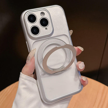 For iPhone 11 Pro Max Dopamine Rotation Pivot Holder Phone Case - Silver - EDA009814719C
