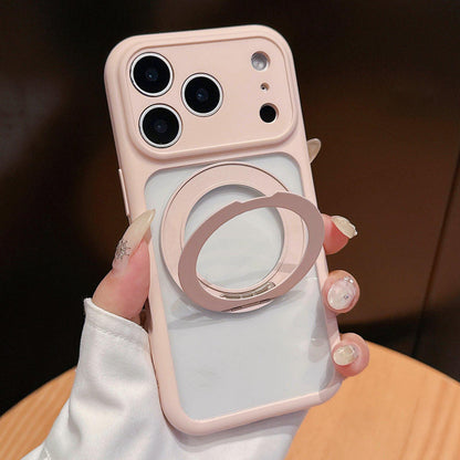 For iPhone 17 Pro Max Dopamine Rotation Pivot Holder Phone Case - Pink - EDA009814720D