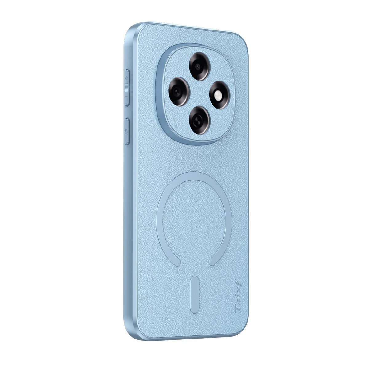 For OPPO A6 Pro 5G Global CPH2781 Goatskin Vegan Leather Magnetic Phone Case - Blue - EDA009816502A