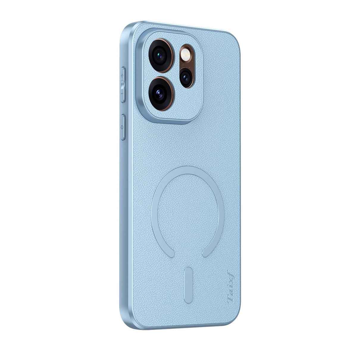 For OPPO Reno15 5G Global Goatskin Vegan Leather Magnetic Phone Case - Blue - EDA009816508A