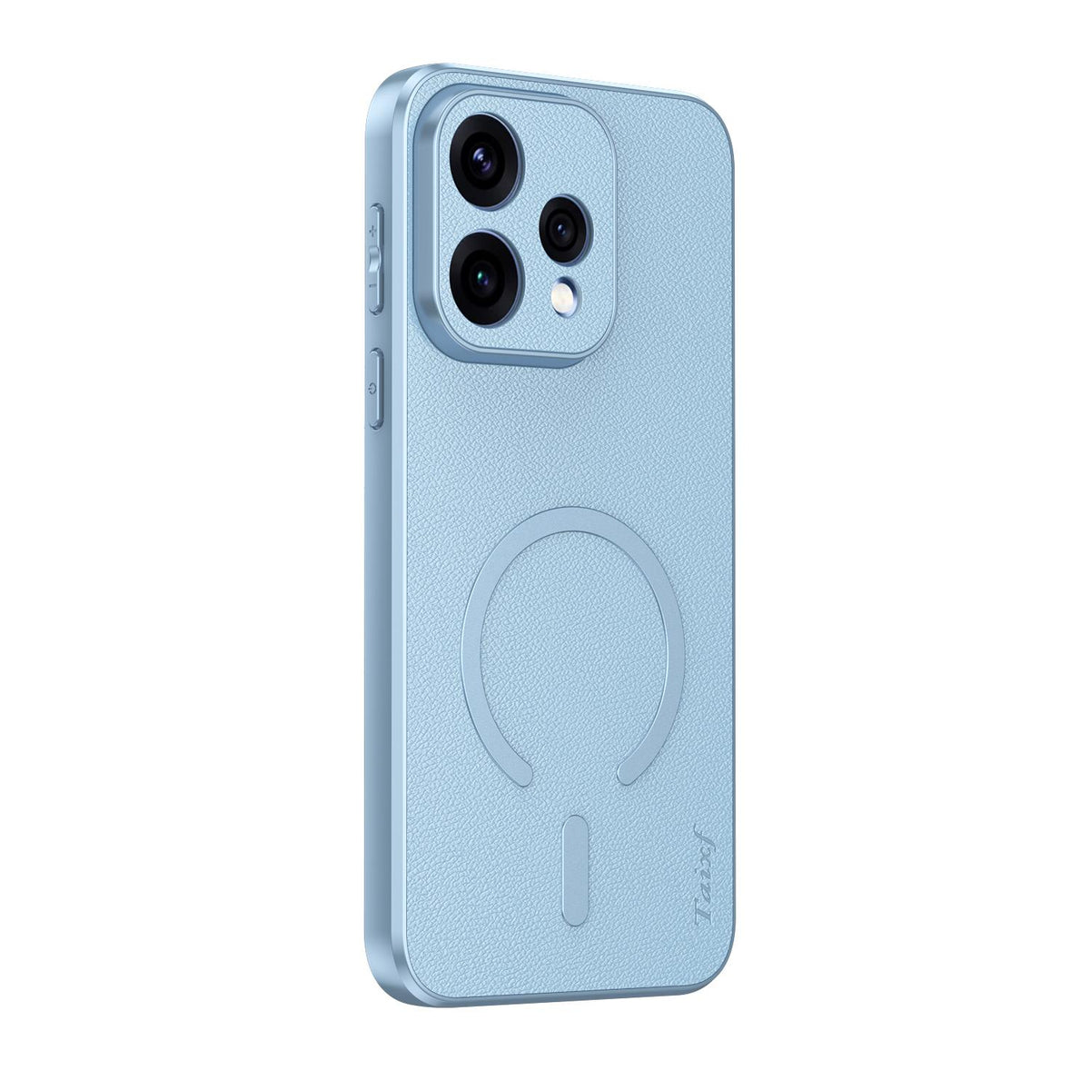 For OPPO Reno 15c 5G Goatskin Vegan Leather Magnetic Phone Case - Blue - EDA009816509A
