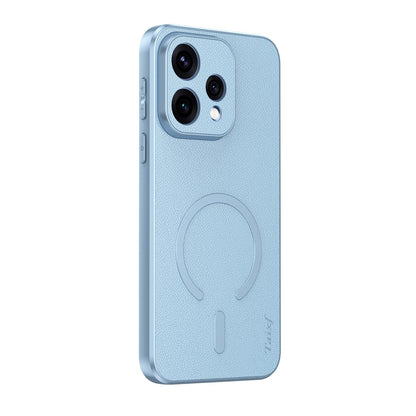 For OPPO Reno 15c 5G Goatskin Vegan Leather Magnetic Phone Case - Blue - EDA009816509A