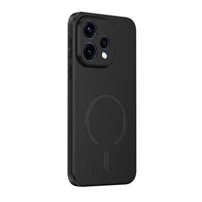 For OPPO Reno 15c 5G Goatskin Vegan Leather Magnetic Phone Case - Black - EDA009816509B