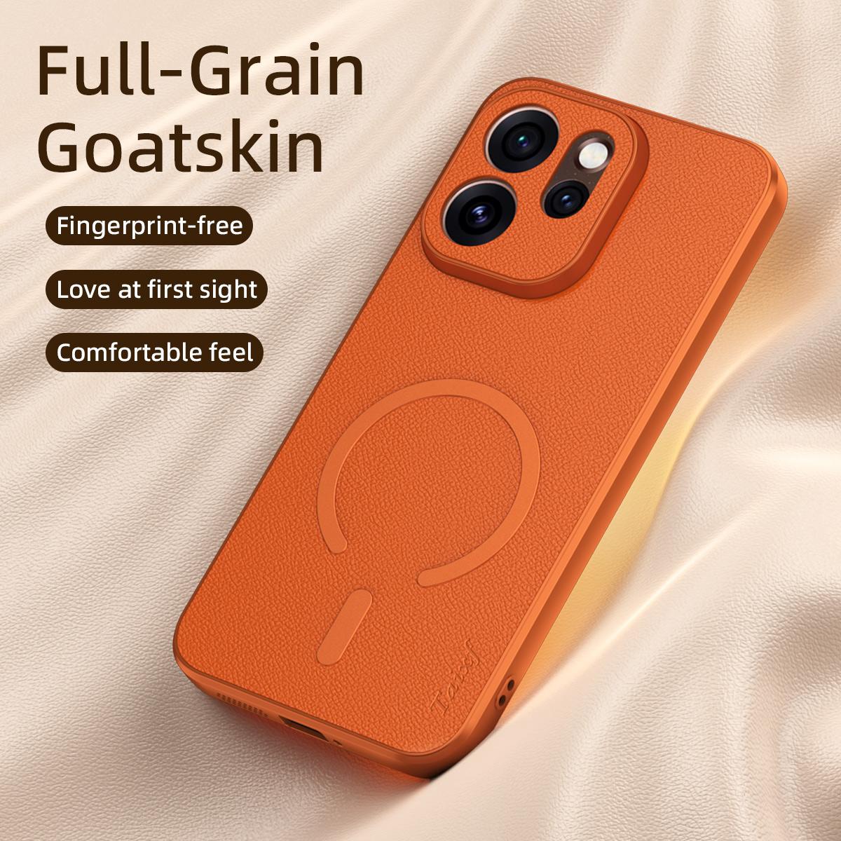 For OPPO Reno15 Pro 5G Global Goatskin Vegan Leather Magnetic Phone Case - Blue - EDA009816512A