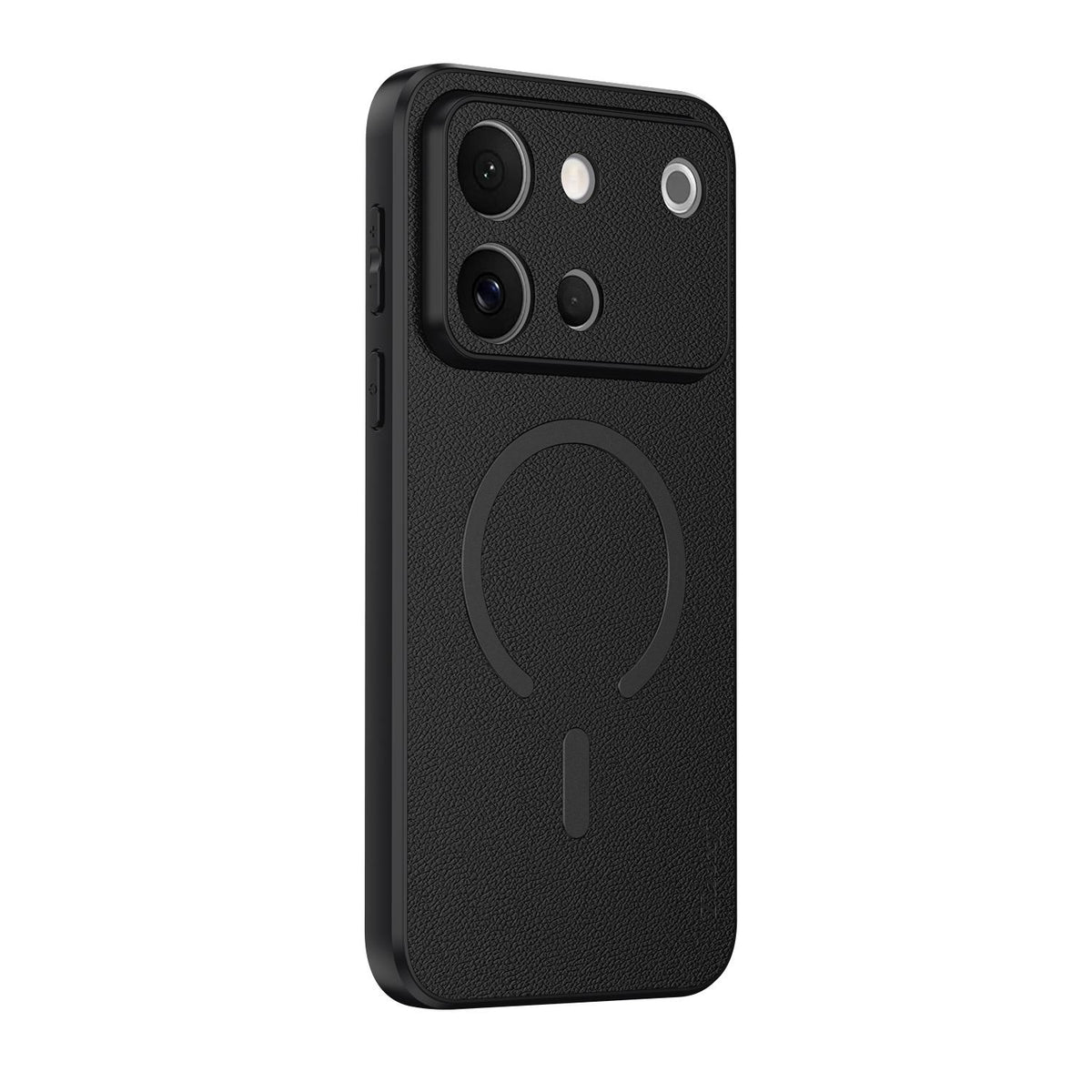 For vivo S60 5G Goatskin Vegan Leather Magnetic Phone Case - Black - EDA009817301B