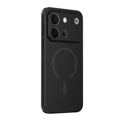 For vivo S60 5G Goatskin Vegan Leather Magnetic Phone Case - Black - EDA009817301B