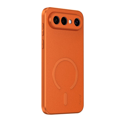 For vivo S50 Pro mini 5G Goatskin Vegan Leather Magnetic Phone Case - Orange - EDA009817303A