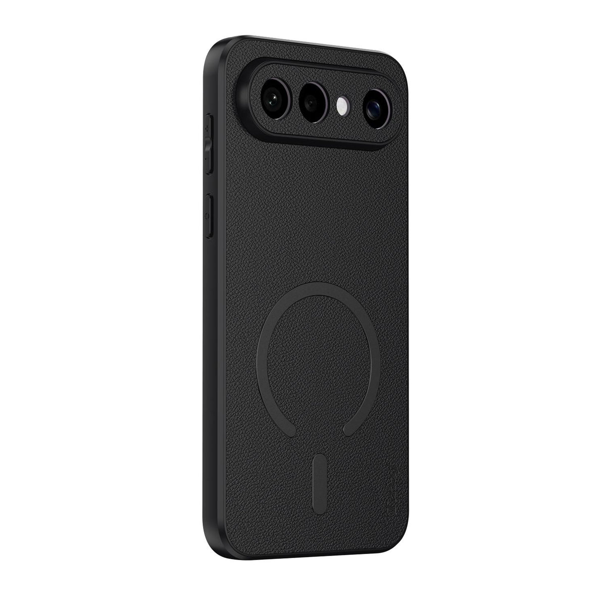 For vivo S50 Pro mini 5G Goatskin Vegan Leather Magnetic Phone Case - Black - EDA009817303B