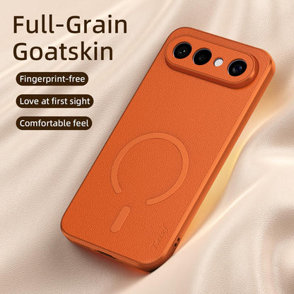 For vivo S50 Pro mini 5G Goatskin Vegan Leather Magnetic Phone Case - Black - EDA009817303B