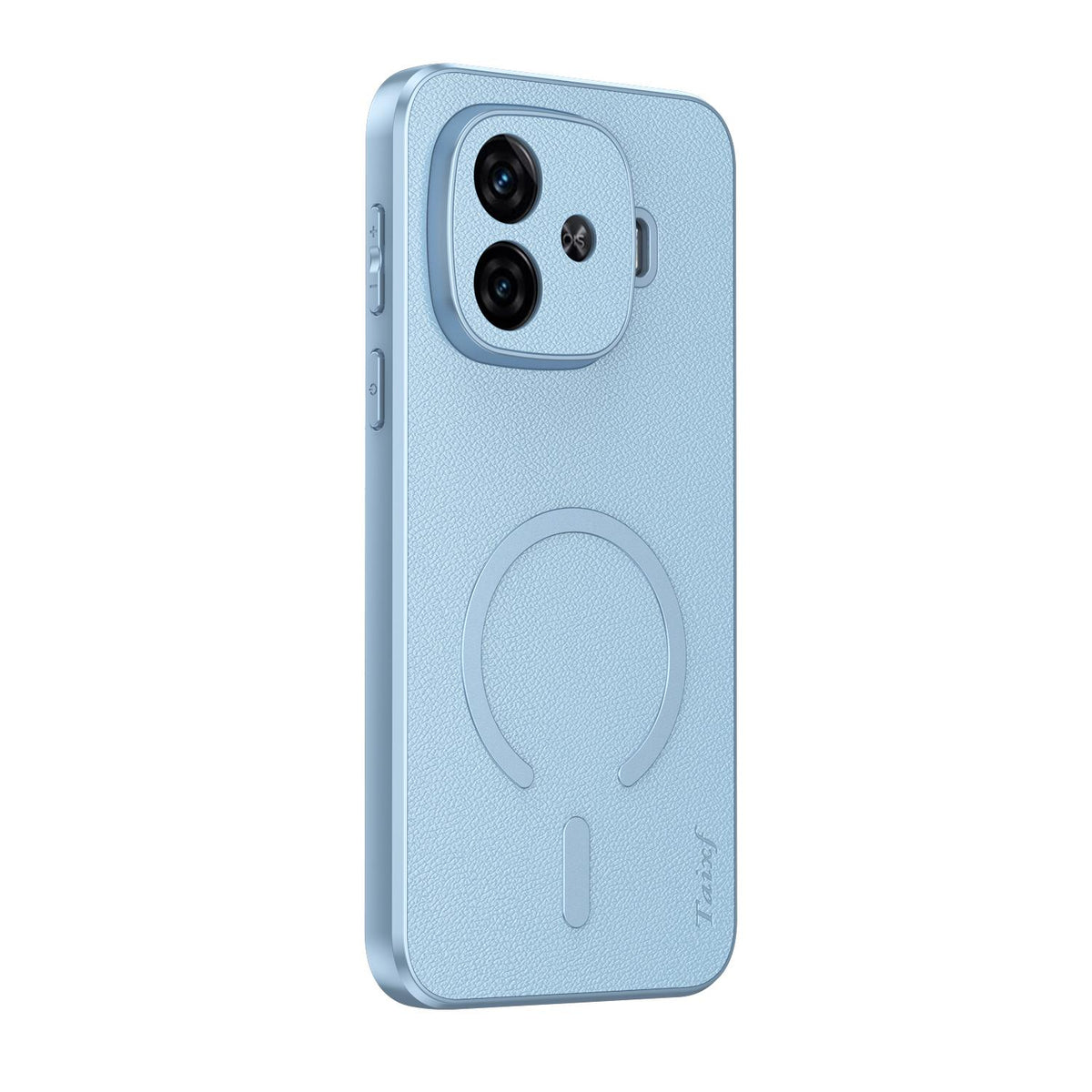 For vivo iQOO Z9 Turbo Goatskin Vegan Leather Magnetic Phone Case - Blue - EDA009817306C