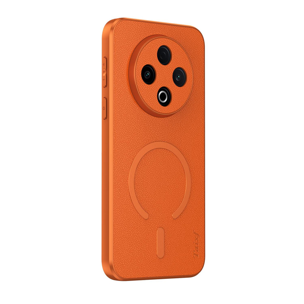 For vivo Y500 5G Goatskin Vegan Leather Magnetic Phone Case - Orange - EDA009817307A