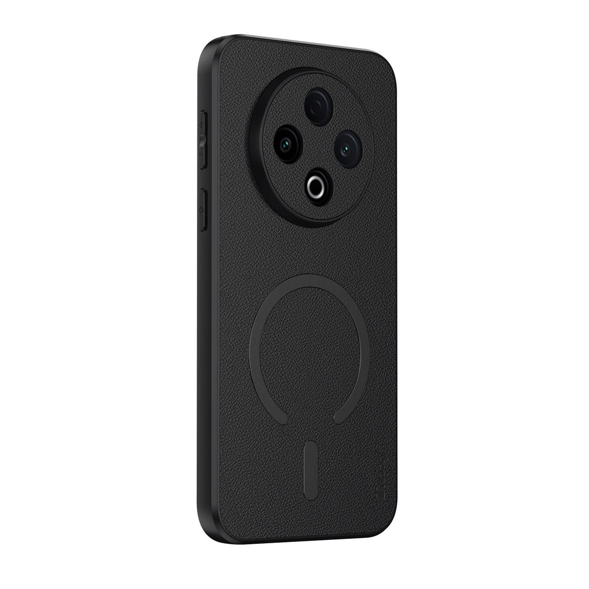 For vivo Y500 5G Goatskin Vegan Leather Magnetic Phone Case - Black - EDA009817307B
