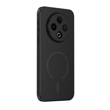 For vivo Y500 5G Goatskin Vegan Leather Magnetic Phone Case - Black - EDA009817307B