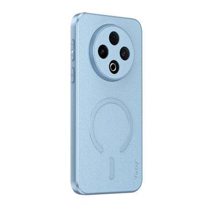 For vivo Y500 5G Goatskin Vegan Leather Magnetic Phone Case - Blue - EDA009817307C
