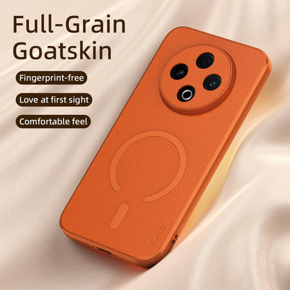 For vivo Y500 5G Goatskin Vegan Leather Magnetic Phone Case - Blue - EDA009817307C