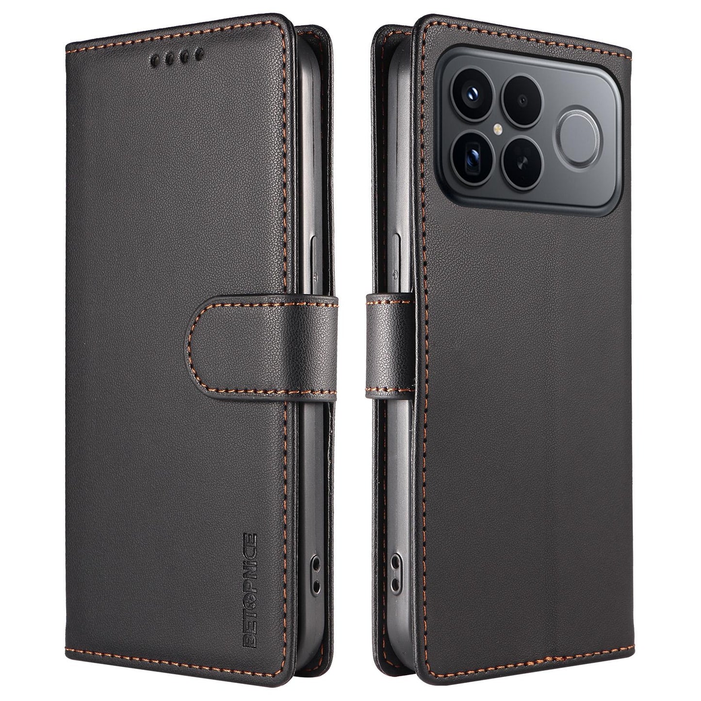 For Redmi K90 Pro Max / Poco F8 Ultra 5G BETOPNICE Pearlescent RFID Vegan Leather Phone Case with Strap(Black)