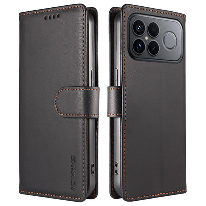 For Redmi K90 Pro Max / Poco F8 Ultra 5G BETOPNICE Pearlescent RFID Vegan Leather Phone Case with Strap(Black)