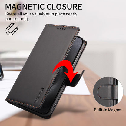For Redmi K90 Pro Max / Poco F8 Ultra 5G BETOPNICE Pearlescent RFID Vegan Leather Phone Case with Strap(Black)