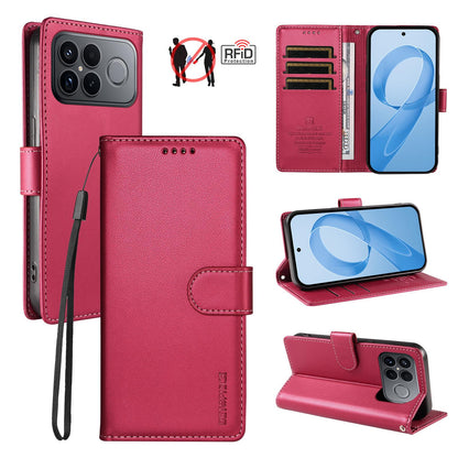 For Redmi K90 Pro Max / Poco F8 Ultra 5G BETOPNICE Pearlescent RFID Vegan Leather Phone Case with Strap(Red)