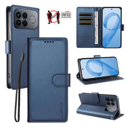 For Redmi K90 Pro Max / Poco F8 Ultra 5G BETOPNICE Pearlescent RFID Vegan Leather Phone Case with Strap(Blue)