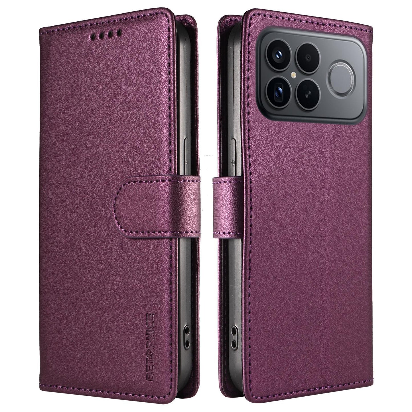 For Redmi K90 Pro Max / Poco F8 Ultra 5G BETOPNICE Pearlescent RFID Vegan Leather Phone Case with Strap(Purple)