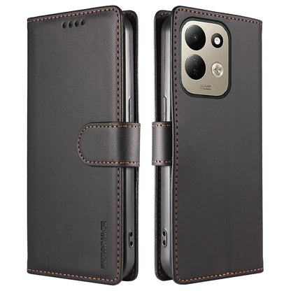 For Redmi 17 5G / 4G Global 170mm BETOPNICE Pearlescent RFID Vegan Leather Phone Case with Strap(Black)