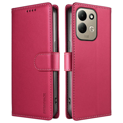 For Redmi 17 5G / 4G Global 170mm BETOPNICE Pearlescent RFID Vegan Leather Phone Case with Strap(Red)