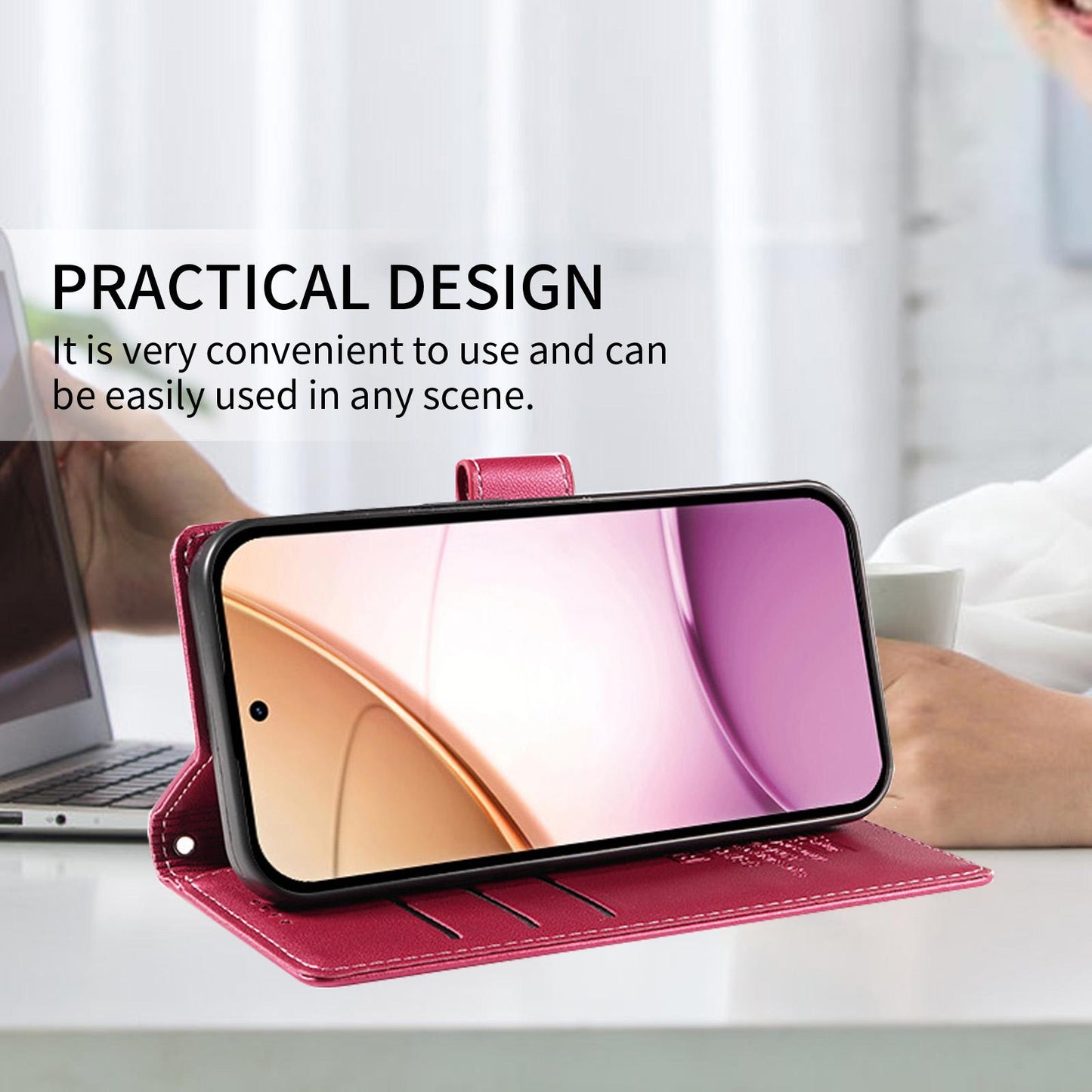 For Redmi 17 5G / 4G Global 170mm BETOPNICE Pearlescent RFID Vegan Leather Phone Case with Strap(Red)