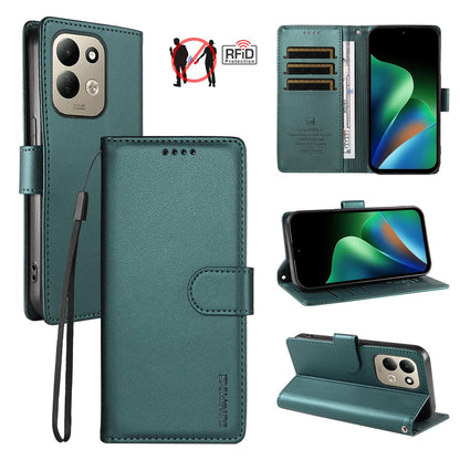 For Redmi 17 5G / 4G Global 170mm BETOPNICE Pearlescent RFID Vegan Leather Phone Case with Strap(Green)