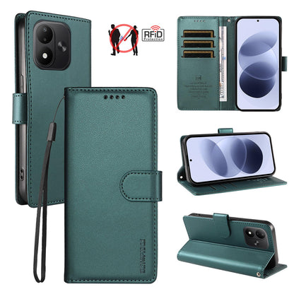 For Redmi Note 17 5G / 4G Global 171mm BETOPNICE Pearlescent RFID Vegan Leather Phone Case with Strap(Green)