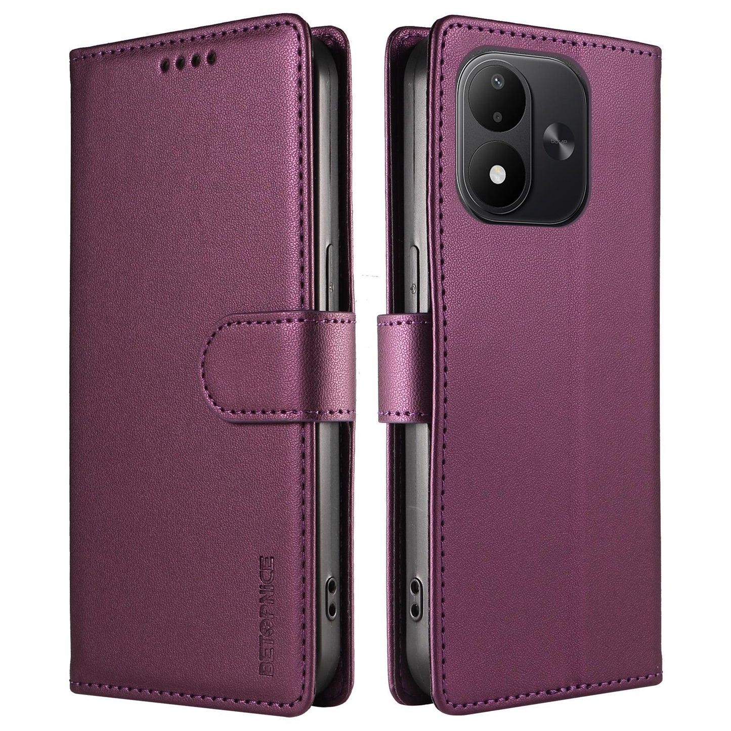 For Redmi Note 17 5G / 4G Global 171mm BETOPNICE Pearlescent RFID Vegan Leather Phone Case with Strap(Purple)