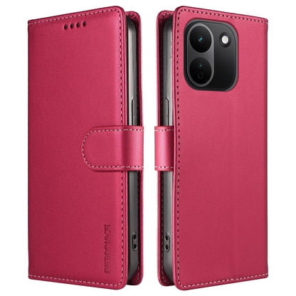 For Redmi Note 17 Pro+ 5G Global 163mm BETOPNICE Pearlescent RFID Vegan Leather Phone Case with Strap(Red)