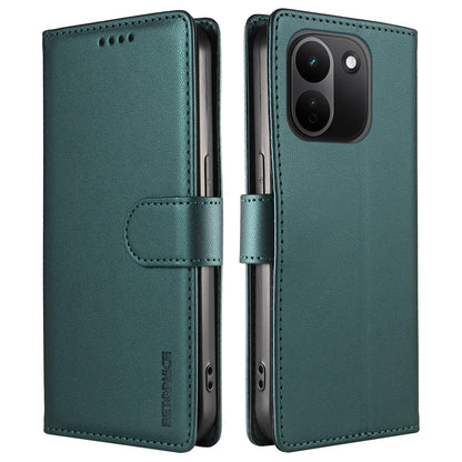 For Redmi Note 17 Pro+ 5G Global 163mm BETOPNICE Pearlescent RFID Vegan Leather Phone Case with Strap(Green)