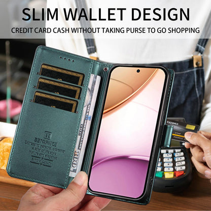 For Redmi Note 17 Pro+ 5G Global 163mm BETOPNICE Pearlescent RFID Vegan Leather Phone Case with Strap(Green)