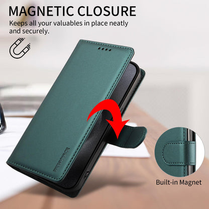 For Redmi Note 17 Pro+ 5G Global 163mm BETOPNICE Pearlescent RFID Vegan Leather Phone Case with Strap(Green)