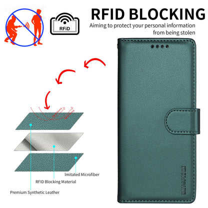 For Redmi Note 17 Pro+ 5G Global 163mm BETOPNICE Pearlescent RFID Vegan Leather Phone Case with Strap(Green)