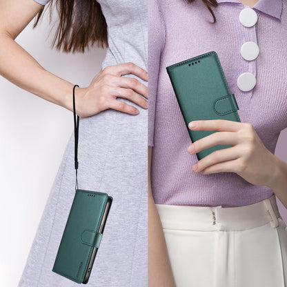 For Redmi Note 17 Pro+ 5G Global 163mm BETOPNICE Pearlescent RFID Vegan Leather Phone Case with Strap(Green)