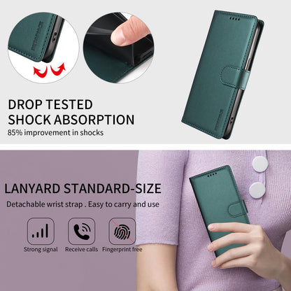 For Redmi Note 17 Pro+ 5G Global 163mm BETOPNICE Pearlescent RFID Vegan Leather Phone Case with Strap(Green)