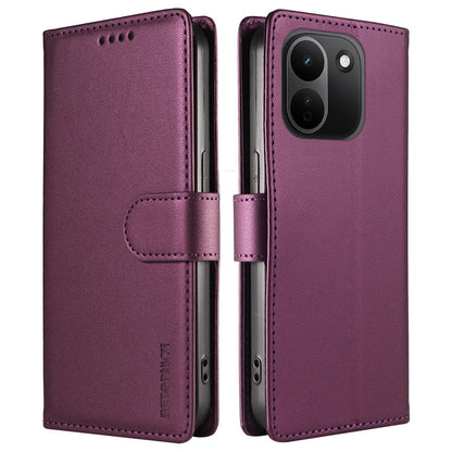 For Redmi Note 17 Pro+ 5G Global 163mm BETOPNICE Pearlescent RFID Vegan Leather Phone Case with Strap(Purple)