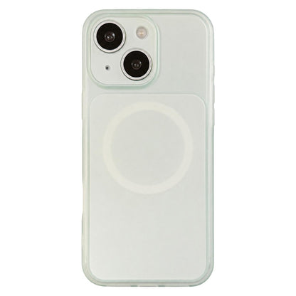 For iPhone 15 Skin Feel Frosted Liquid Silicone Magnetic Phone Case - Green - EDA009818609A