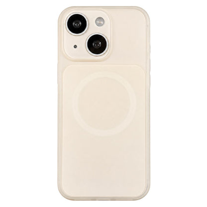 For iPhone 15 Skin Feel Frosted Liquid Silicone Magnetic Phone Case - White - EDA009818609C