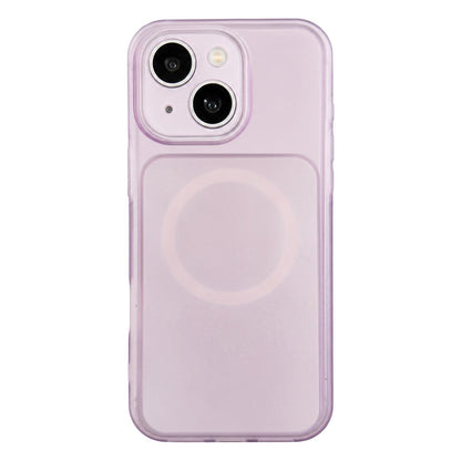 For iPhone 15 Skin Feel Frosted Liquid Silicone Magnetic Phone Case - Purple - EDA009818609F