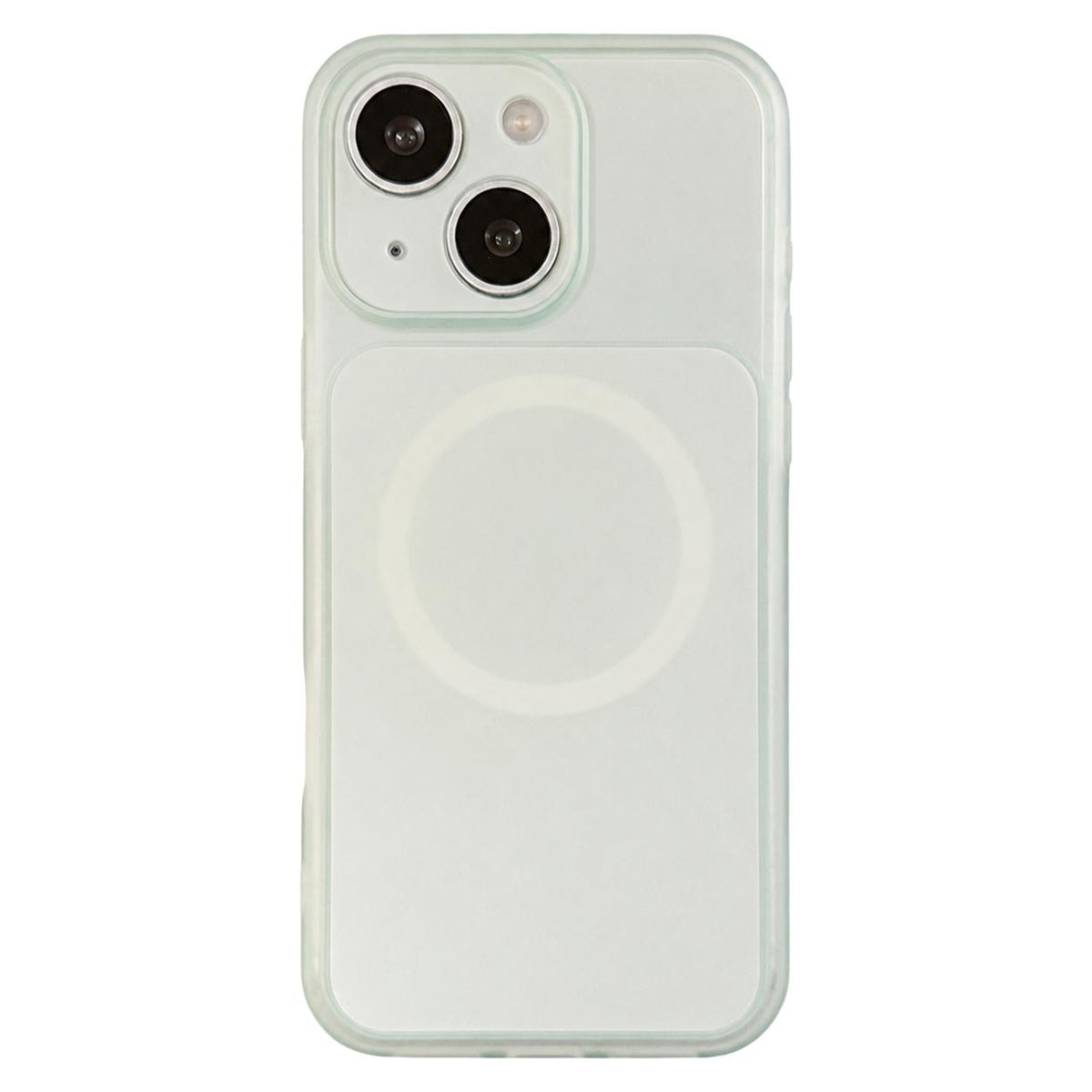 For iPhone 13 Skin Feel Frosted Liquid Silicone Magnetic Phone Case - Green - EDA009818615A