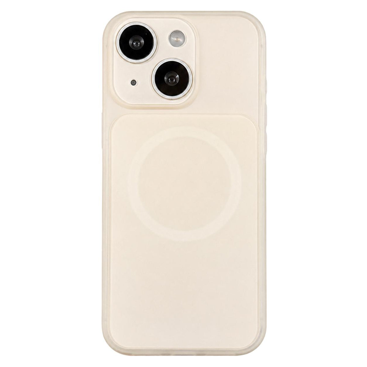For iPhone 13 Skin Feel Frosted Liquid Silicone Magnetic Phone Case - White - EDA009818615C