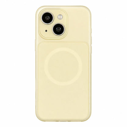 For iPhone 13 Skin Feel Frosted Liquid Silicone Magnetic Phone Case - Yellow - EDA009818615E