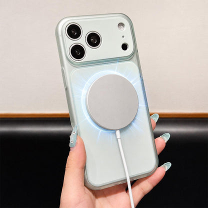 For iPhone 13 Skin Feel Frosted Liquid Silicone Magnetic Phone Case - White - EDA009818615C