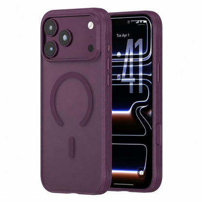 For iPhone 17 Pro Max Textured Non-slip Shockproof Magnetic Phone Case - Purple - EDA009818701F