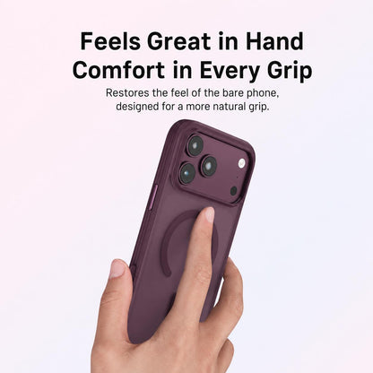 For iPhone 17 Pro Textured Non-slip Shockproof Magnetic Phone Case - Orange - EDA009818702C