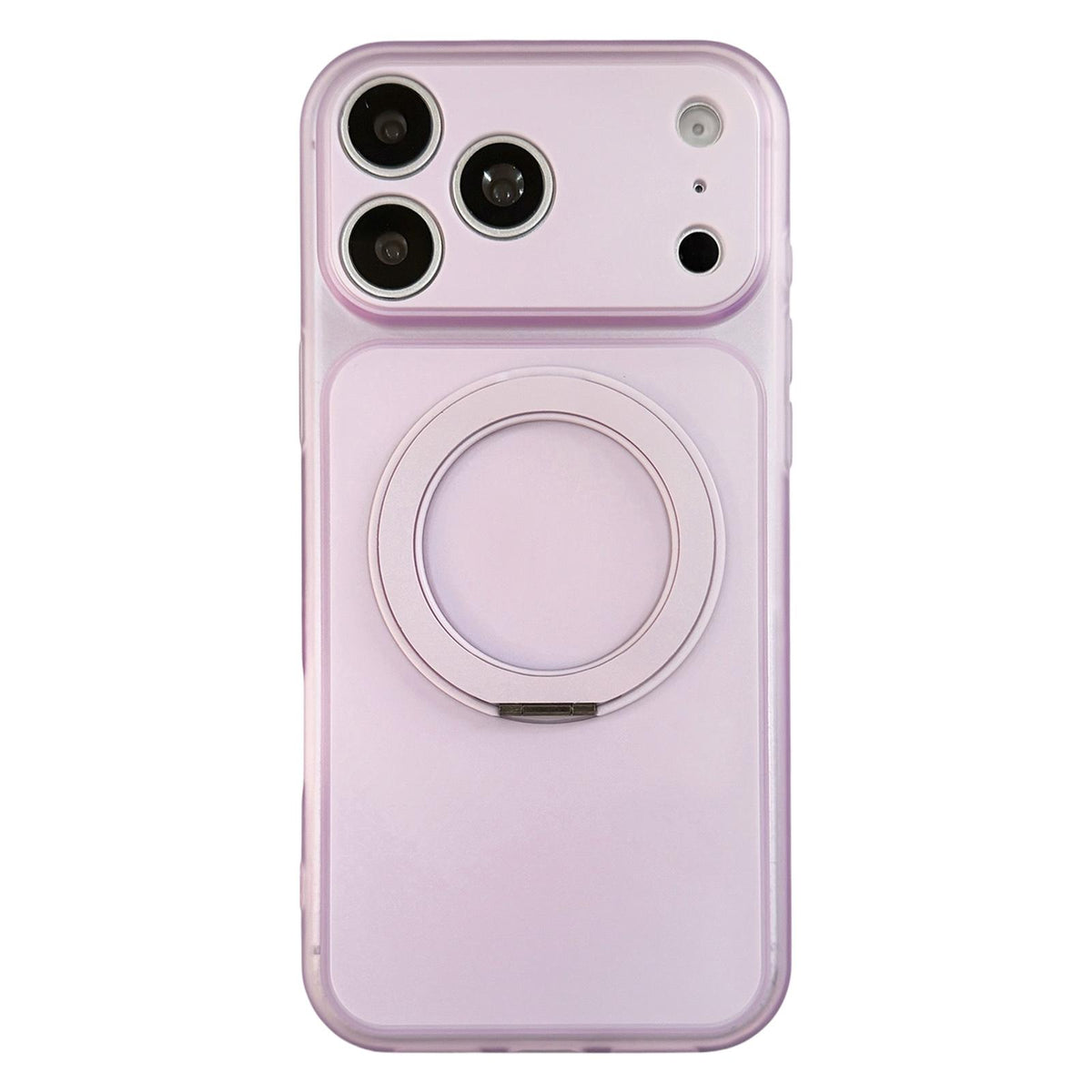 For iPhone 17 Pro Max Skin Feel Frosted Liquid Silicone 360 Rotating Holder Magnetic Phone Case - Purple - EDA009818801F